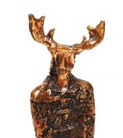 Bács Zoltán: Sámán király. Bronz, jelzett, márvány talapzaton, m:13 cm