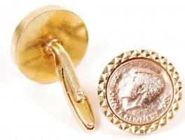 JFK arcképes réz mandzsetta pár