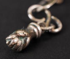 cca 1860 Ezüst násfa (amulett) molnár céh(?) pecsétnyomójával valamint okkult szimbolumokkal: fityis...