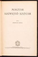 Bárczi Géza: Magyar szófejtő szótár. Bp., 1941. Kir. Magy. Egyetemi Ny., 348 p., 1 kihajtható t. Sérült gerincű félvászon kötésben