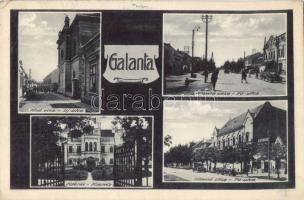 Galánta, Új és Fő utca, zsinagóga, kastély, Kosmos könyvnyomda, autó, kiadja a Kosmos / streets, synagogue, castle, printing house, automobile (EK)