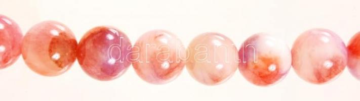 Rózsaszín nefrit gyöngysor, h: 40 cm /
Pink nephrite necklet, 40 cm