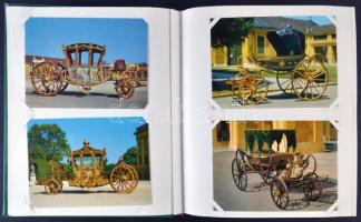 152 db MODERN használatlan lovas hintó és ló motívumú képeslap, képeslapalbumban / 152 modern unused...
