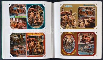 152 db MODERN használatlan lovas hintó és ló motívumú képeslap, képeslapalbumban / 152 modern unused...