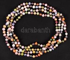 Színes gyöngysor, h: 140 cm / Colored necklet, 140 cm