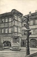 Görlitz, Schönhof, Gustav Ertelt's restaurant, statue