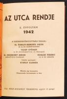 1942 Bp., Az utca rendje, X. évfolyam, térképmelléklettel, könyv formátumban, 544p