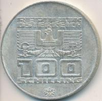 Ausztria 1976. 100Sch Ag "Innsbruck - XII. téli olimpia / Lesikló sánc" T:2
Austria 1976. ...