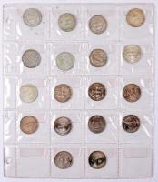 Vegyes osztrák fémpénz gyűjtemény 10 lapos műbőr albumba rendezve T:vegyes
Mixed austrian coin colle...