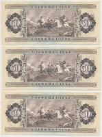 1989. 50Ft (4x) egymás utáni sorszámmal és nyomdai papírránccal T:I