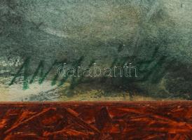 Antal Irén (1903-1999): Skót juhászkutya. Akvarell, papír, jelzett, üvegezett keretben, 34x32 cm