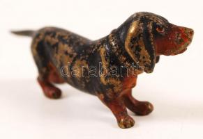 Antik mini bronz kutya figura / Miniature dog figure 6 cm