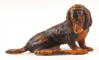 Antik mini bronz kutya figura / Miniature bronze dog figure 6 cm