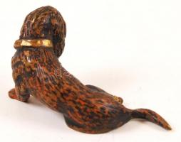 Antik mini bronz kutya figura / Miniature bronze dog figure 6 cm