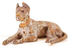 Antik mini bronz kutya figura / Miniature bronze cat figure 6 cm