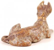 Antik mini bronz kutya figura / Miniature bronze cat figure 6 cm
