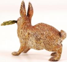 Antik mini bronz nyúl figura / Miniature bronze rabbit figure 5x4 cm