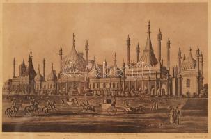 T. Sutherland: The Pavilion at Brighton. Lithográfia, papír, jelzett, üvegezett keretben, 38x27 cm