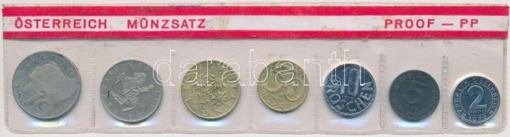 Ausztria 1979. 2Gr-10Sch 7db-os nejlon tokos forgalmi sor T:PP Austria 1979. 2 Groschen - 10 Schilling with (7pcs) collector set in original case C:PP