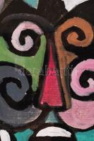 Németh Miklós (1934-2012): Bohóc. Vízfesték, papír, üvegezett keretben, 30x46 cm