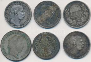 Vegyes ezüstpénz tétel 6db többféle érmével T:vegyes