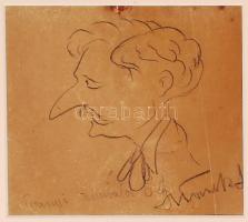 Vanek jelzéssel: Iványi-Grünwald Béla. Szén, papír, jelzett, paszpartuban, 18x16 cm