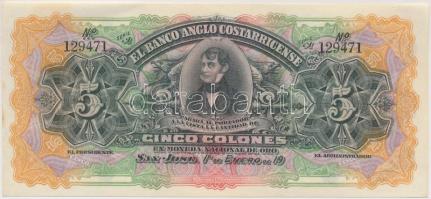 Costa Rica 1917. 5C T:I- Costa Rica 1917. 5 Colon C:AU