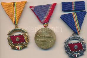 1964/1965. Szolgálati Érdemérem 20 év után kitüntetés dísztokban + "A Haza Szolgálatáért" ezüst és arany fokozat dísztokban T:1