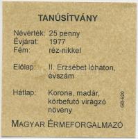 Nagy-Britannia 1977. 25P "II. Erzsébet királynő megkoronázásának 40. évfordulója" tanúsítv...
