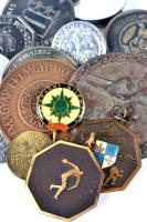 17db vegyes magyar és külföldi emlékérem és kitűző, közte "Festung Königstein", "1969-1979 Magyar Éremgyűjtők Egyesülete" , 1974. "Magyar Rádió Futó-Kocogó Versenye" fém emlékérmek T:vegyes