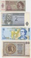 12db vegyes magyar és külföldi bankjegy T:vegyes 12pcs of mixed banknotes C:mixed