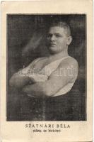 Szatmári Béla, atléta és birkózó (lap hátoldalán 'Birkózó szabályok' / athlete and wrestler (the rules of wrestling on the backside)