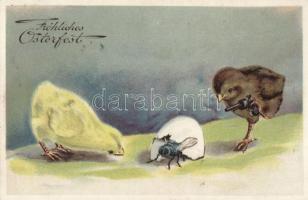 Easter, chicken, bizarre, humour, litho