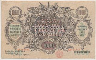Ukrajna/Autonóm Köztársaság/Államkincstári kiadás 1918. 1000K T:III 
Ukraine/Autonomous Republic/Sta...