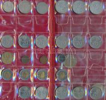 Kis vegyes magyar fémpénz gyűjtemény pár ezüst éremmel (2P Ag Liszt, 200Ft Ag..) berakóban T:vegyes