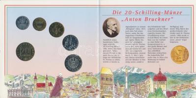 Ausztria 1996. 10Gr-20Sch "Anton Bruckner" 6db-os forgalmi sor eredeti dísztokban T:BU
Aus...