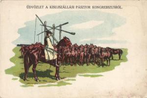 Csikós lópásztor / Hungarian herdsman, folklore (Kisújszállási pásztor kongresszus emléklap)