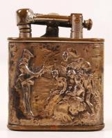 Öngyújtó ezüst (Ag) borítással kézi ötvösmunka: udvari felolvasás / Lighter with handmade ornamented...