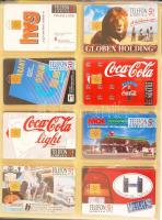 kb 200 darabos magyar telefonkártya gyűjtemény, szépen rendszerezve, igényes gyűrűs berakóban