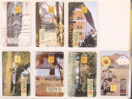 kb 200 darabos magyar telefonkártya gyűjtemény, szépen rendszerezve, igényes gyűrűs berakóban