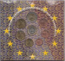 Franciaország 2001. 1C-2 8klf darabból álló forgalmi szett eredeti bontatlan csomagolásban T:1 France 2001. 1 Cent - 2 Euro coin set with 8pcs of various coins in original case C:UNC