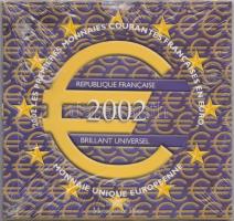 Franciaország 2002. 1C-2 8klf darabból álló forgalmi szett eredeti bontatlan csomagolásban T:1 France 2002. 1 Cent - 2 Euro coin set with 8pcs of various coins in original case C:UNC