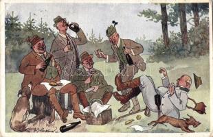 Eating hunters, dogs, B.K.W.I. 306-4 s: Schönpflug  (wet damage)