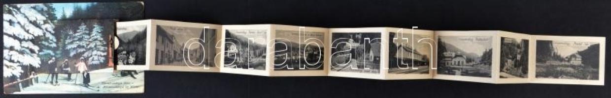 Körmöcbánya, Téli sport (belül vasútállomás) / winter sports, leporellocard (with the railway statio...