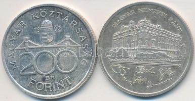 1992. 200Ft Ag "MNB" (2x) T:2