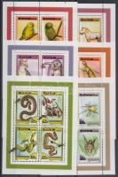 6 diff. animals- birds minisheets 6 db klf állat- madár kisív