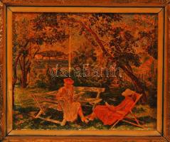 Olajnyomat keretben, 23×25 cm, külső:30×34 cm