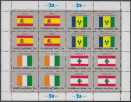 Flags of UNO states (IX) minisheet set, ENSZ Államok zászlói (IX) kisív sor