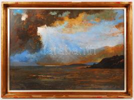 Marsovszky Endre (1916-1989): Elmúlt a vihar. Olaj, farost, jelzett, üvegezett keretben, 50×70 cm