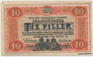 Hajmáskér/hadifogolytábor 1916. 10f római sorozat és arab sorszámozás MS jelzéssel T:III,III-